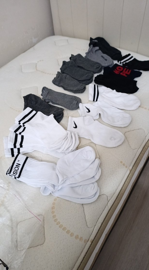 Beyaz Midi Erkek Çorap SION Logolu - Görsel 2