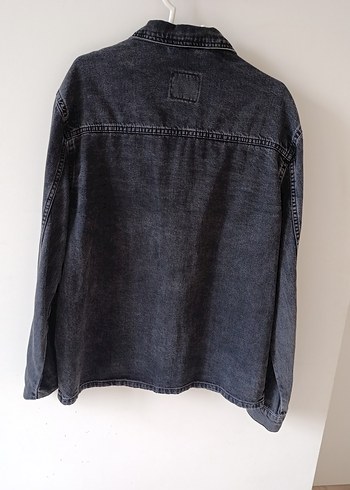 Gri Düğmeli kot Ceket - Görsel 4