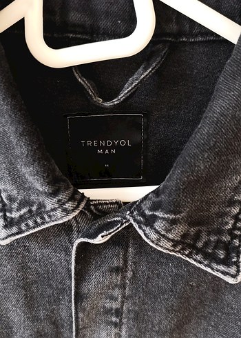 Gri Düğmeli kot Ceket - Görsel 3