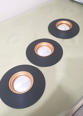 Dekoratif Vinil Plak Ayna Seti - Görsel 2