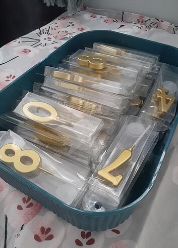 Rakam Mum Altın Renk Doğum Günü Pasta Mumu Yaş - Görsel 3