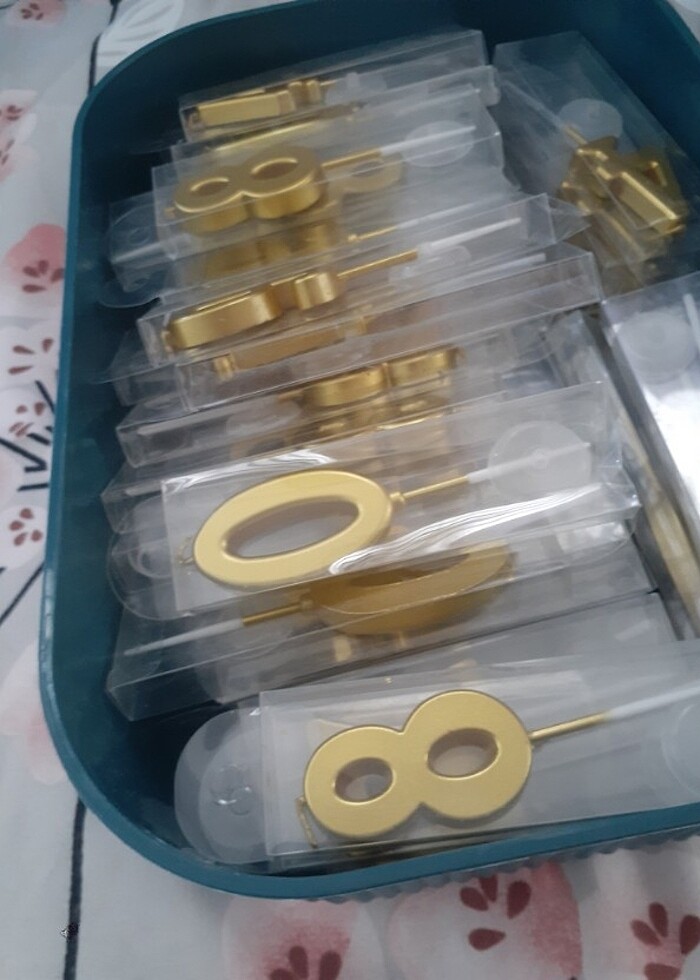 Rakam Mum Altın Renk Doğum Günü Pasta Mumu Yaş - Görsel 2