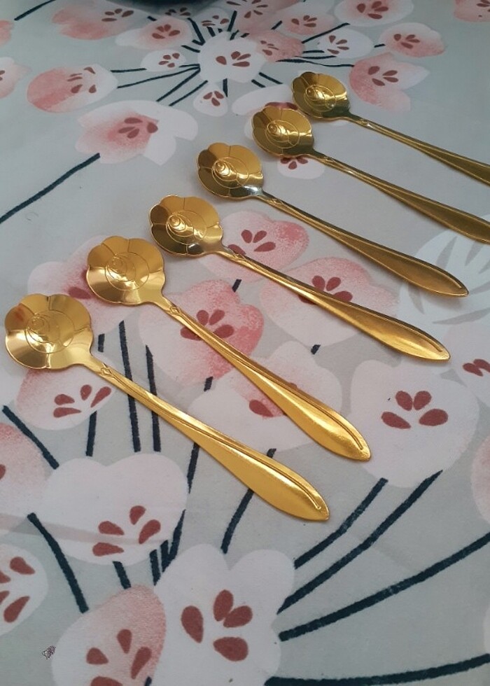 6 Adet çiçekli kaşık seti küçük çay kaşığı - Görsel 2