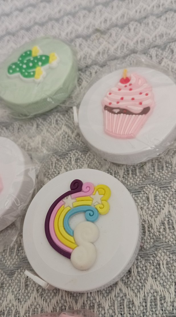 Pastel Renkli Yuvarlak Ölçü Mezura - Görsel 3