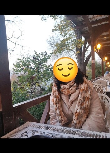 Beden kahverengi Renk El İşi Atkı Puffy Alize Atkı