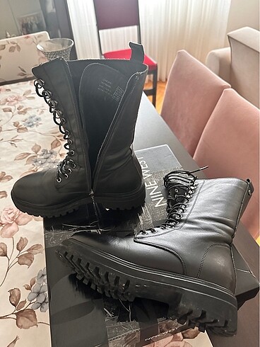 37 Beden siyah Renk Nine west gerçek deri kadın bot