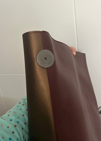 Beden bordo Renk Bordo Deri Tokalı Kadın Çanta