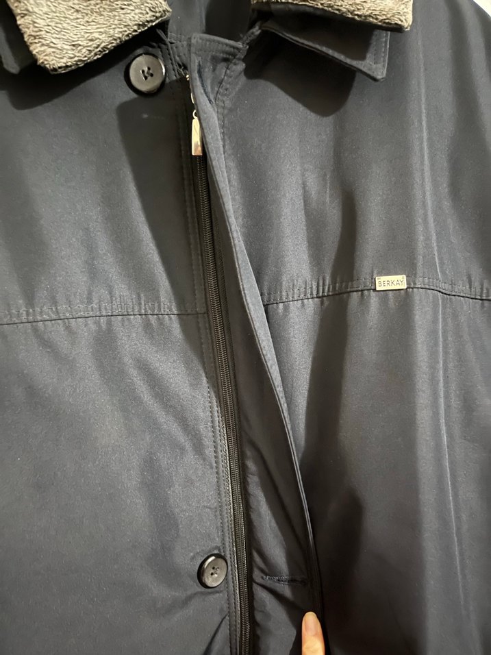 Düğmeli Gri Midi Erkek Kaban - Görsel 2