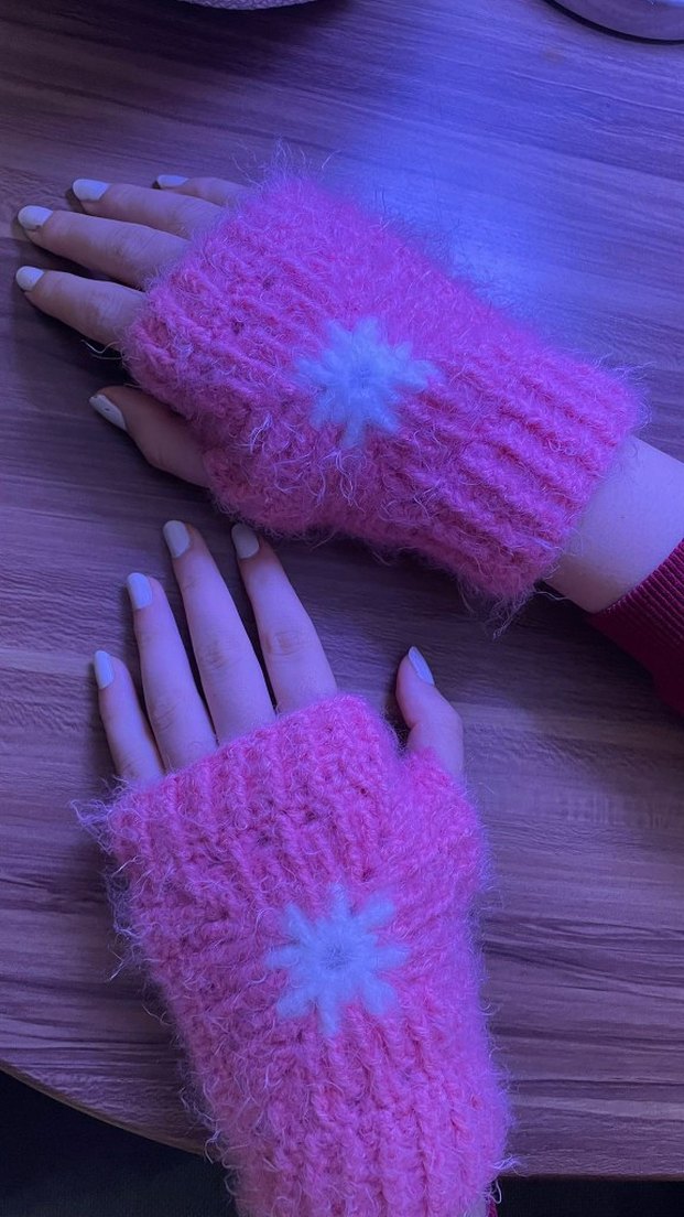 Mor Örgü Kadın Eldivenleri - Görsel 3