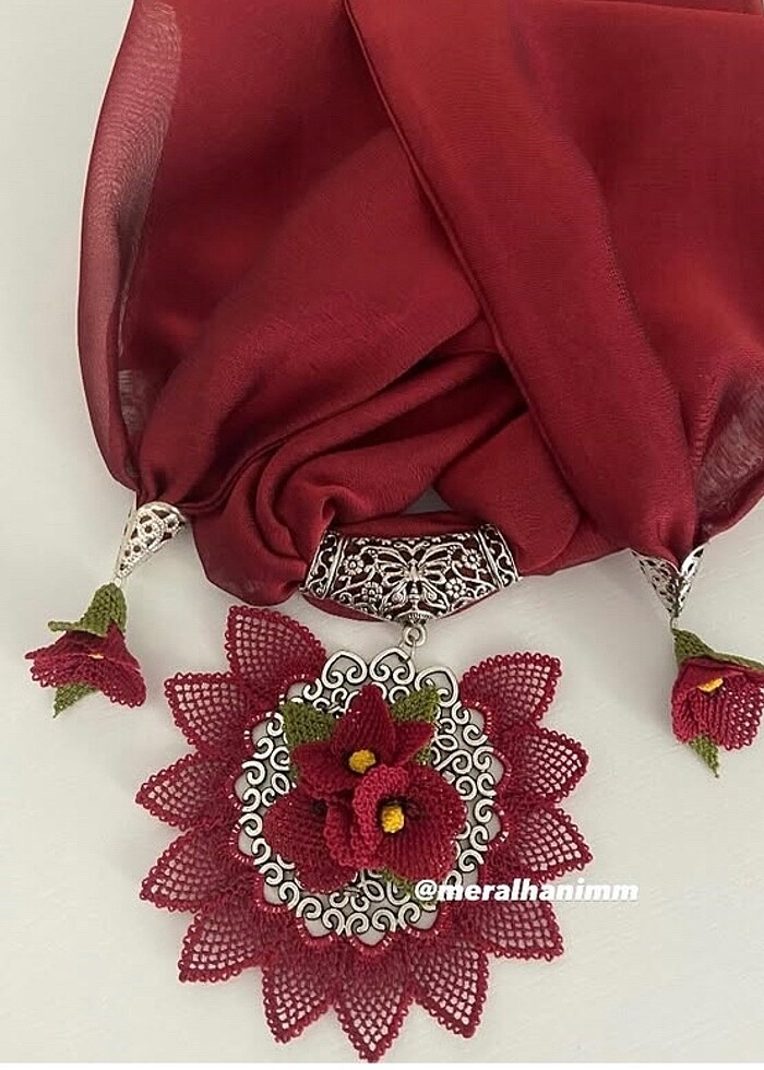 İğne oyası fular - Görsel 2