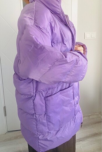 l Beden mor Renk Oversize mont