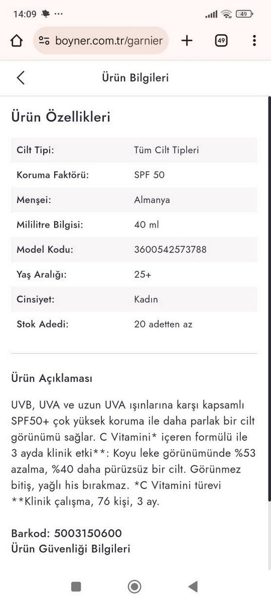 Garnier Koyu Leke Karşıtı Güneş Koruyucu - Görsel 3