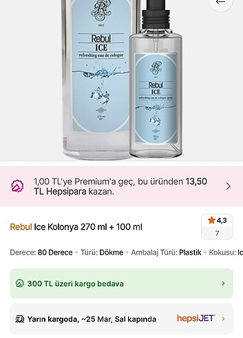 Rebul Ice Kolonya 250 ml - Görsel 2