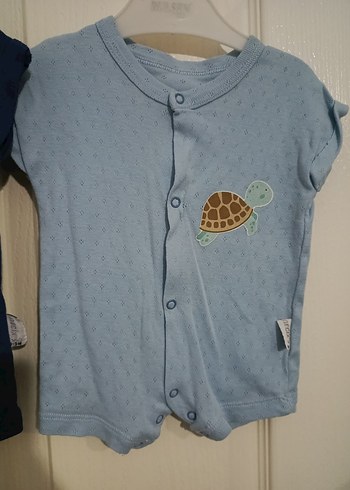 Nakışlı Kısa Kollu Bebek Şort tulum - Görsel 4