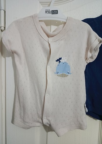 Nakışlı Kısa Kollu Bebek Şort tulum - Görsel 2