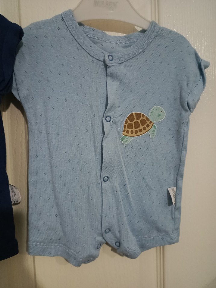 Nakışlı Kısa Kollu Bebek Şort tulum - Görsel 4