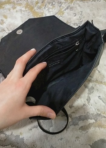 Beden Siyah Deri Kadın Çanta - Goth Tarz