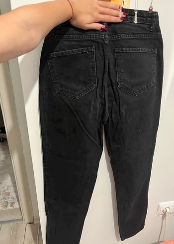 Trendyol & Milla Siyah Bol Kesim Midi Kot Pantolon