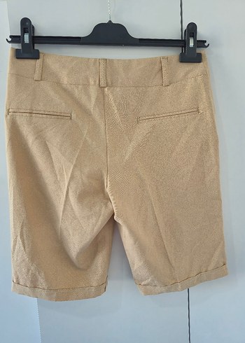 Bej Kumaş Bermuda Şort - Görsel 5