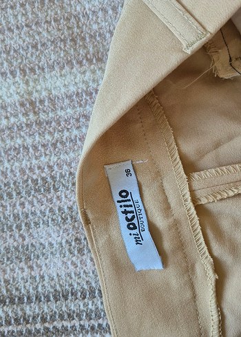 Bej Kumaş Bermuda Şort - Görsel 8