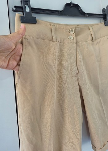 Bej Kumaş Bermuda Şort - Görsel 4