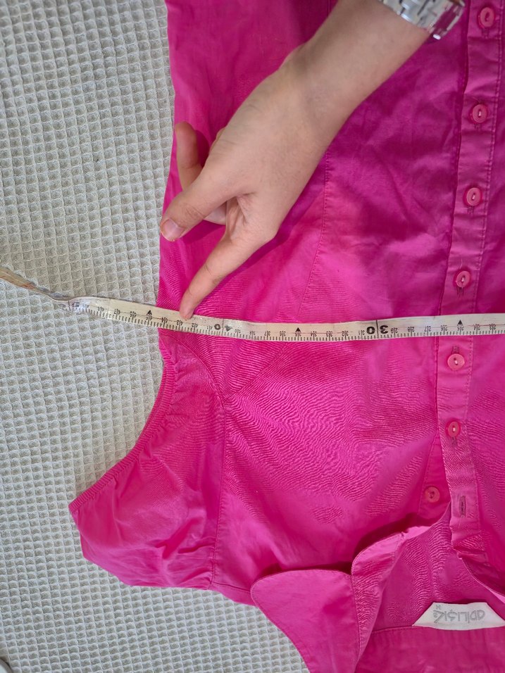 Pembe Kısa Kollu Düğmeli Gömlek - Görsel 5