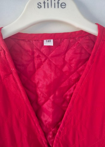 Vintage Nakışlı Kırmızı Fermuarlı Yelek - Görsel 3