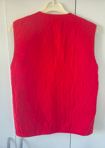 Vintage Nakışlı Kırmızı Fermuarlı Yelek - Görsel 5