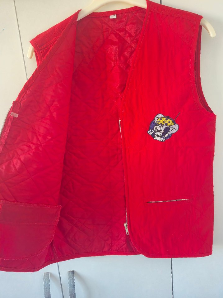 Vintage Nakışlı Kırmızı Fermuarlı Yelek - Görsel 4