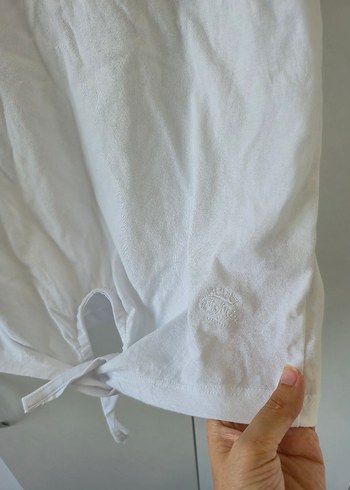 Gri Kısa Kollu V Yaka Pamuklu Tişört - Görsel 4