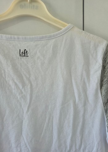 Gri Kısa Kollu V Yaka Pamuklu Tişört - Görsel 7