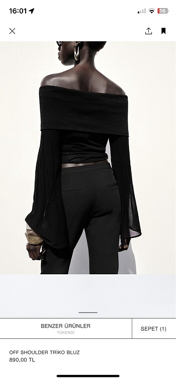 s Beden ZARA OFF SHOULDER BLUZ