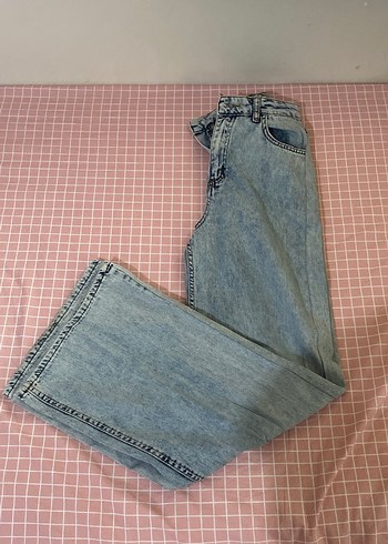 Kadın Mavi Loose Fit Denim Pantolon