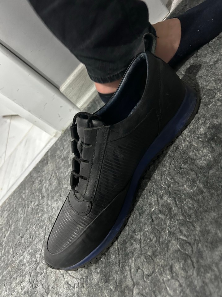 Siyah Erkek Spor Ayakkabı Bağcıklı - Görsel 3