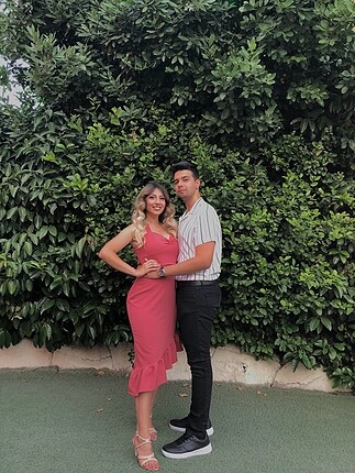 Gül Kurusu Asimetrik Abiye Elbise