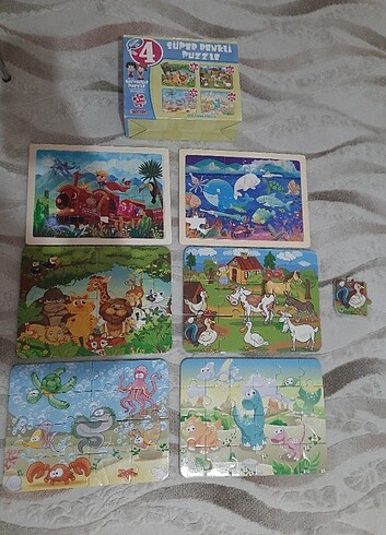 Diğer 2 adet tahta 4lu karton puzzle