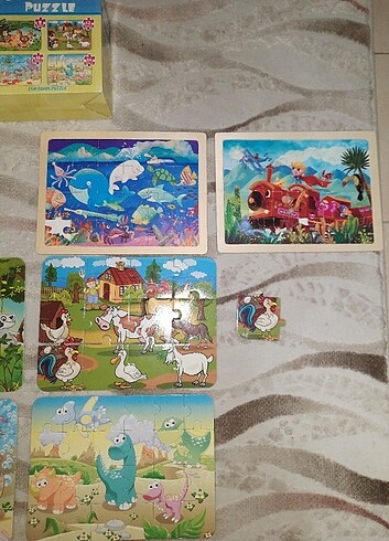 Beden 2 adet tahta 4lu karton puzzle
