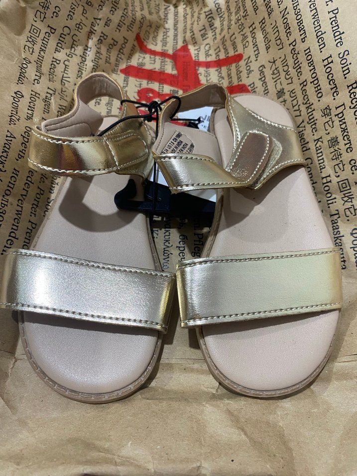 H&m Kız Çocuk Altın Renkli Cırt Cırtlı Terlik - Görsel 2