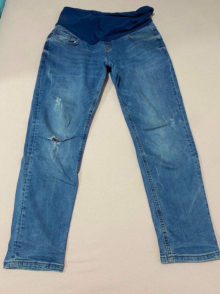 Gri ve Mavi Hamile Kot Pantolonlar - Görsel 2