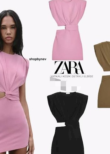 Zara Vatkali Mini Elbise Zara