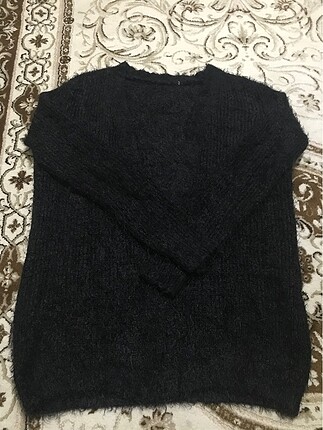 l Beden siyah Renk Tüylü ceket hırka