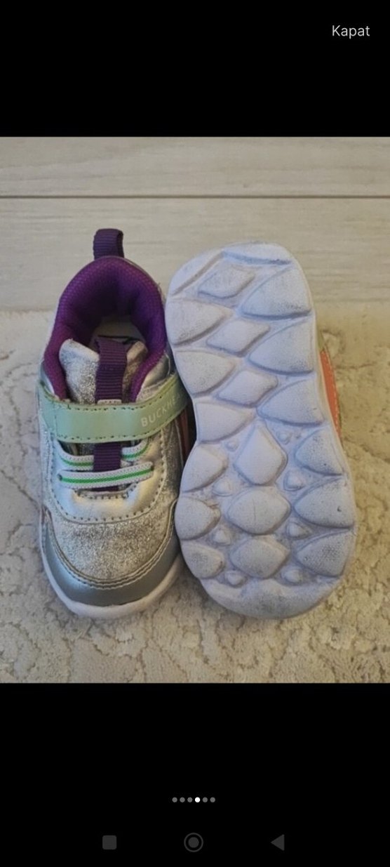 Kız Çocuk Renkli Cırt Cırtlı Spor Ayakkabı - Görsel 4