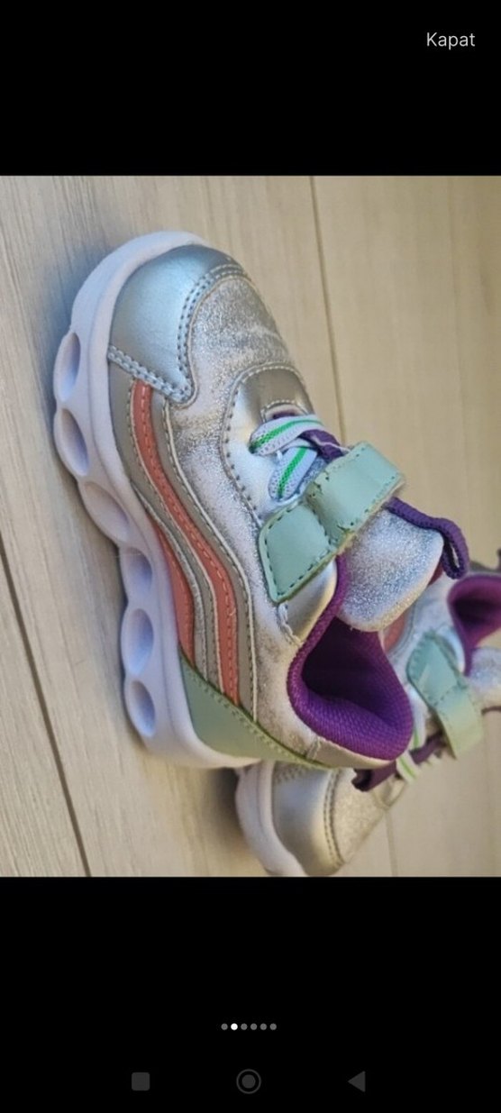 Kız Çocuk Renkli Cırt Cırtlı Spor Ayakkabı - Görsel 2