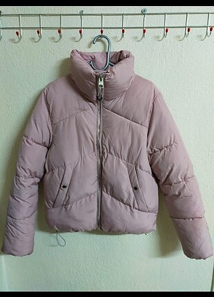 Bershka pembe şişme mont