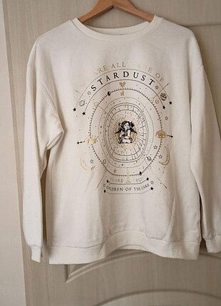 Beyaz baskılı DeFacto sweatshirt