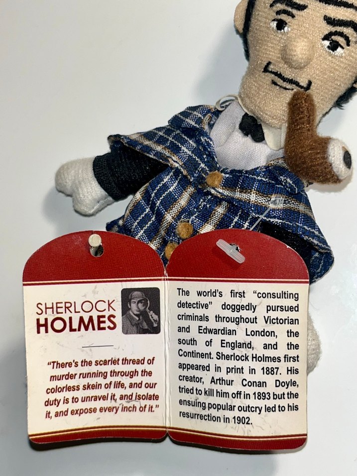 Sherlock Holmes parmak kukla magnet - Görsel 3