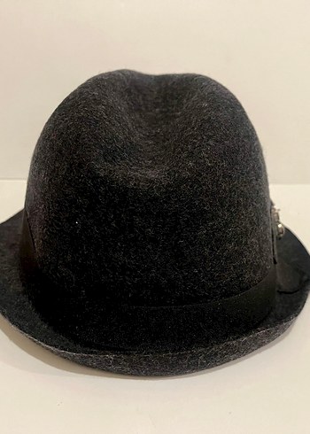 Mudo taş süslü yün fötr şapka - Görsel 12