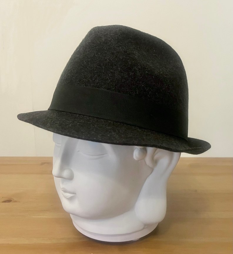 Mudo taş süslü yün fötr şapka - Görsel 3