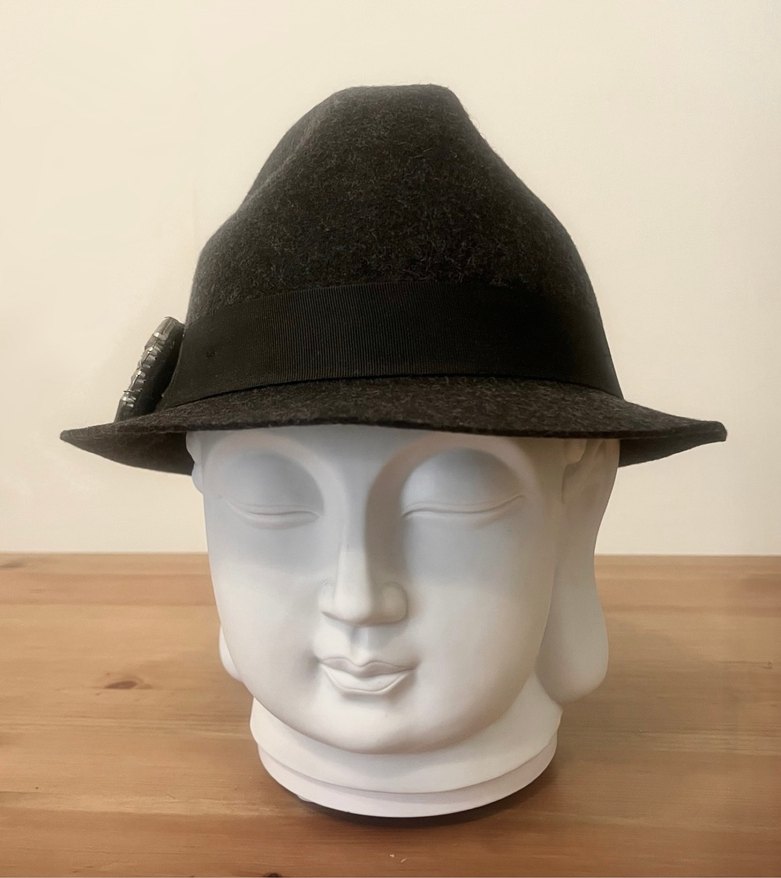 Mudo taş süslü yün fötr şapka - Görsel 2