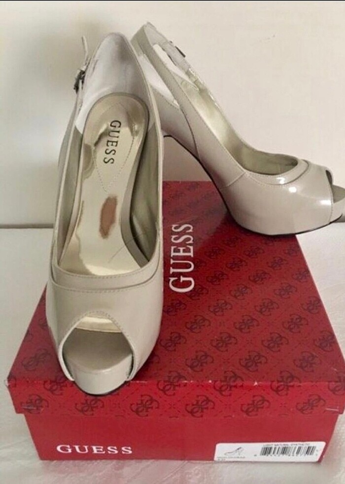 Guess burnu açık platform topuklu - Görsel 5